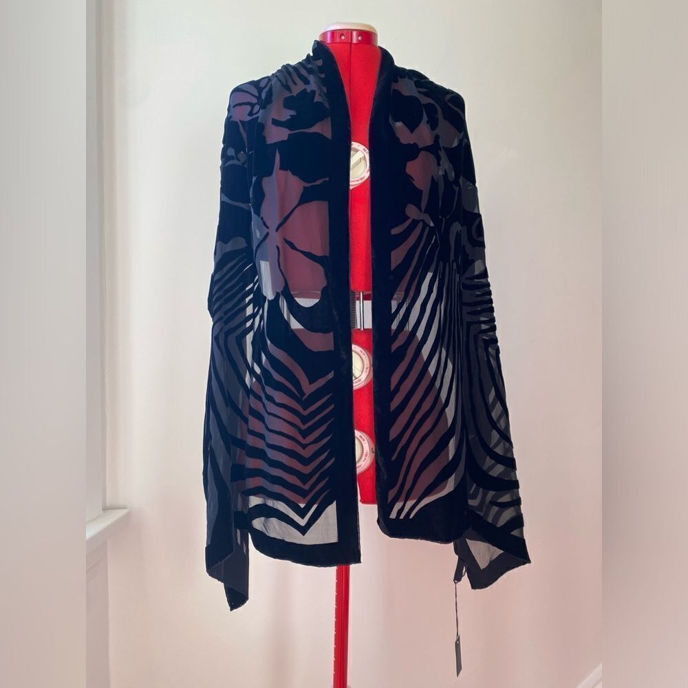 NWT Kenneth Cole Velour & Sheer Scarf - Picture 9 of 9
